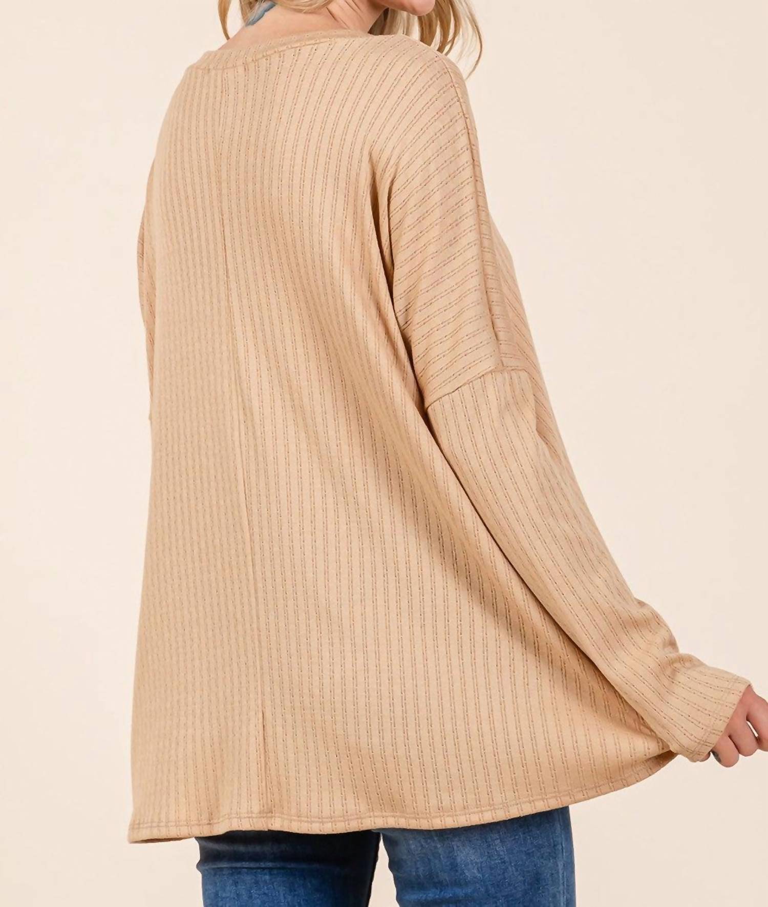 Cream N Sugar - Ribbed Crew Neck Tunic