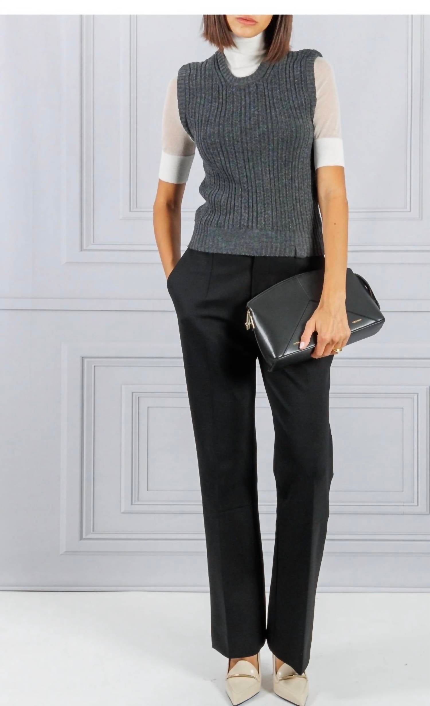Victoria Beckham - Mock Neck Double Layer Top