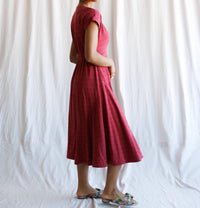 Downeast - Short Sleeve Inverted Pleat Midi Length Knit Dress