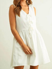 Mint Exclusives - Omi Tie Front Cotton Mini Dress