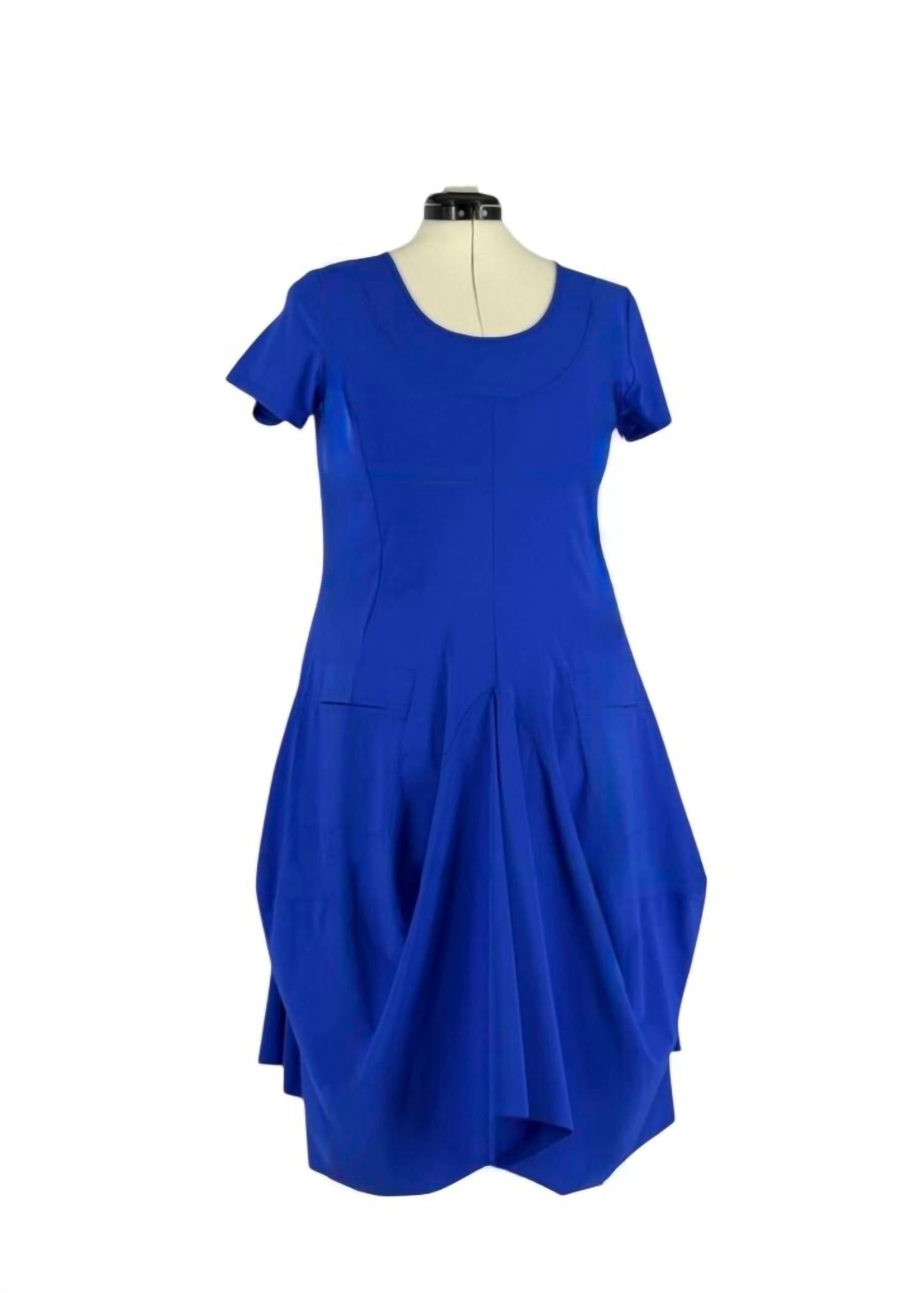 Paula Ryan Tulip Skirt Midi Dress in blue - women's dress - detail view