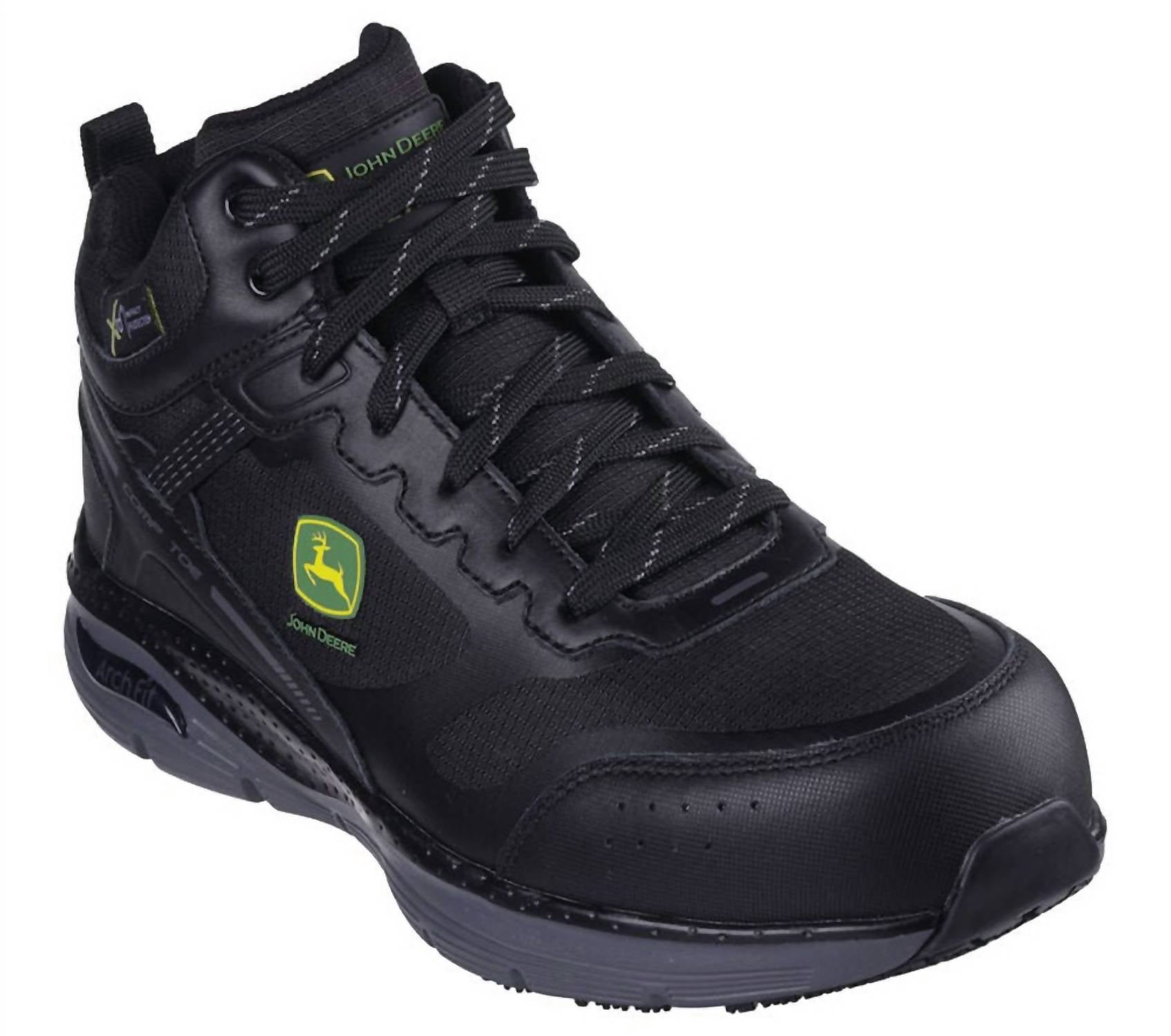 Skechers Men's John Deere Arch Fit Shoes in black - men's sneaker - detail view