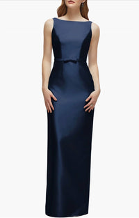 Alfred Sung - Sleeveless Bow Waist Full Length Gown