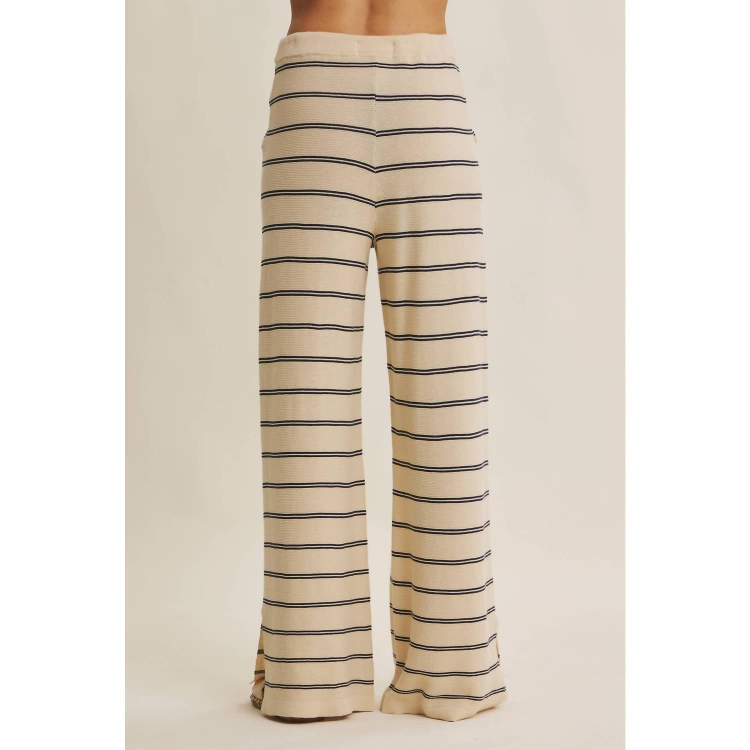 In February - Striped Wide Leg Knit Pants