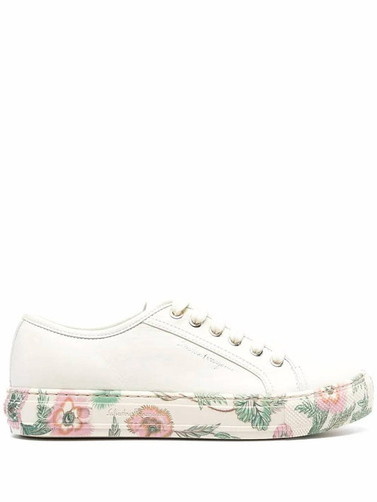 Salvatore Ferragamo - Women's Floral Trim Low Top Sneakers
