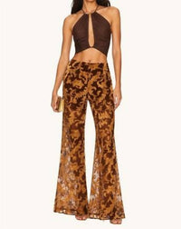 L'Agence - Baroque Flocked Flare Pants