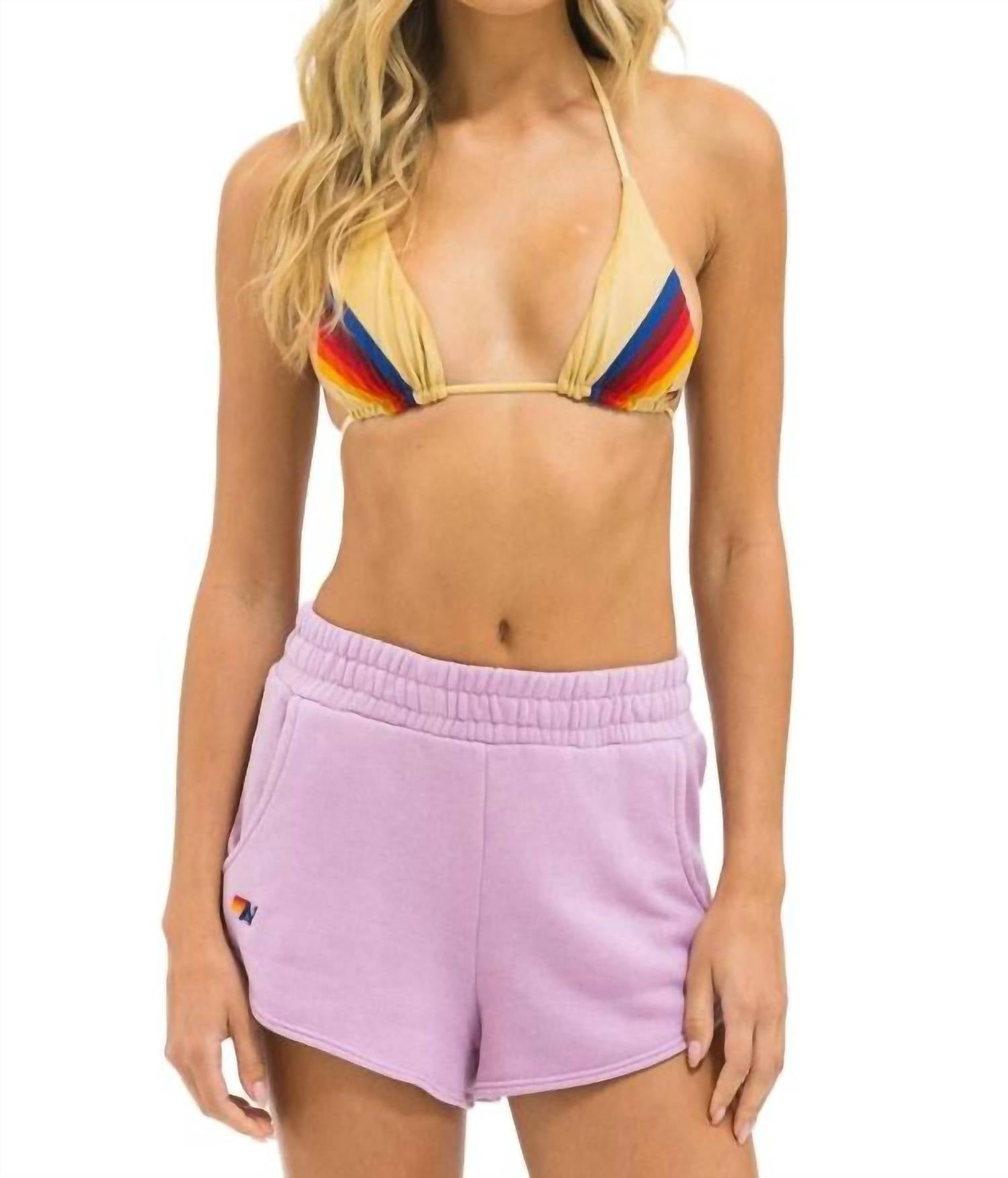 AVIATOR NATION Essential Club Shorts in mauve - women's shorts