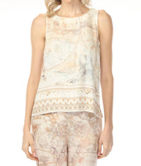 Charlie B - Atlas Printed Sleeveless Linen Blend Top