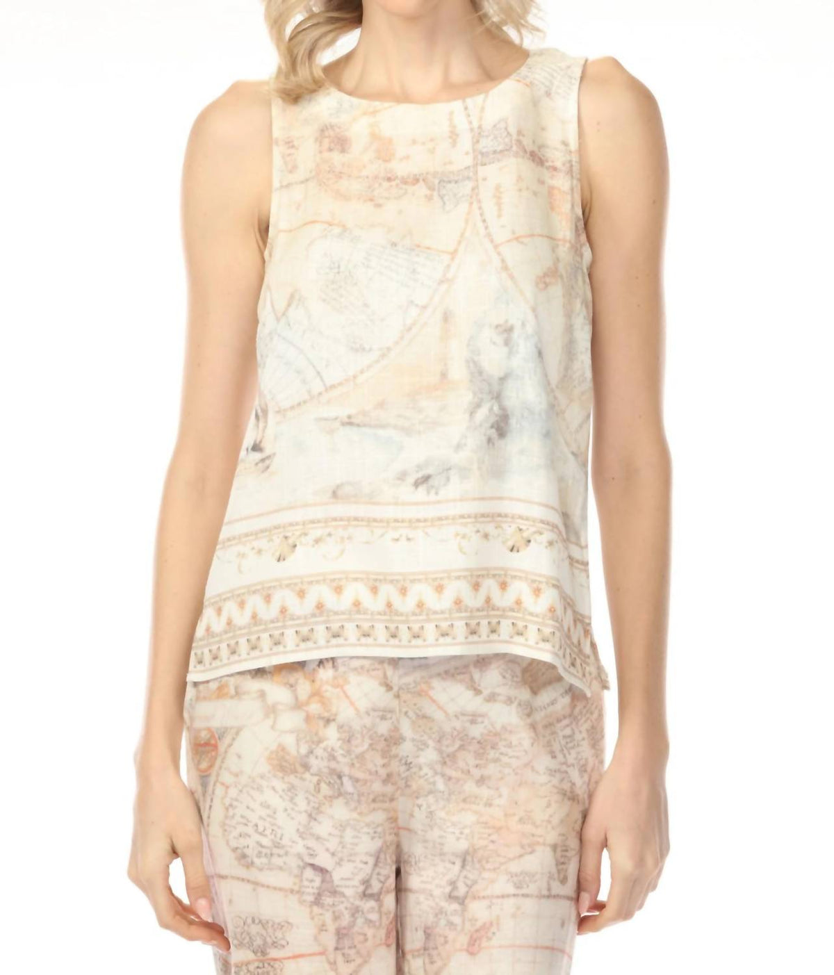 Charlie B - Atlas Printed Sleeveless Linen Blend Top