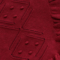 Minymo Kid's Kate Long-sleeved Dress in crimson - kids' dress - alternate view