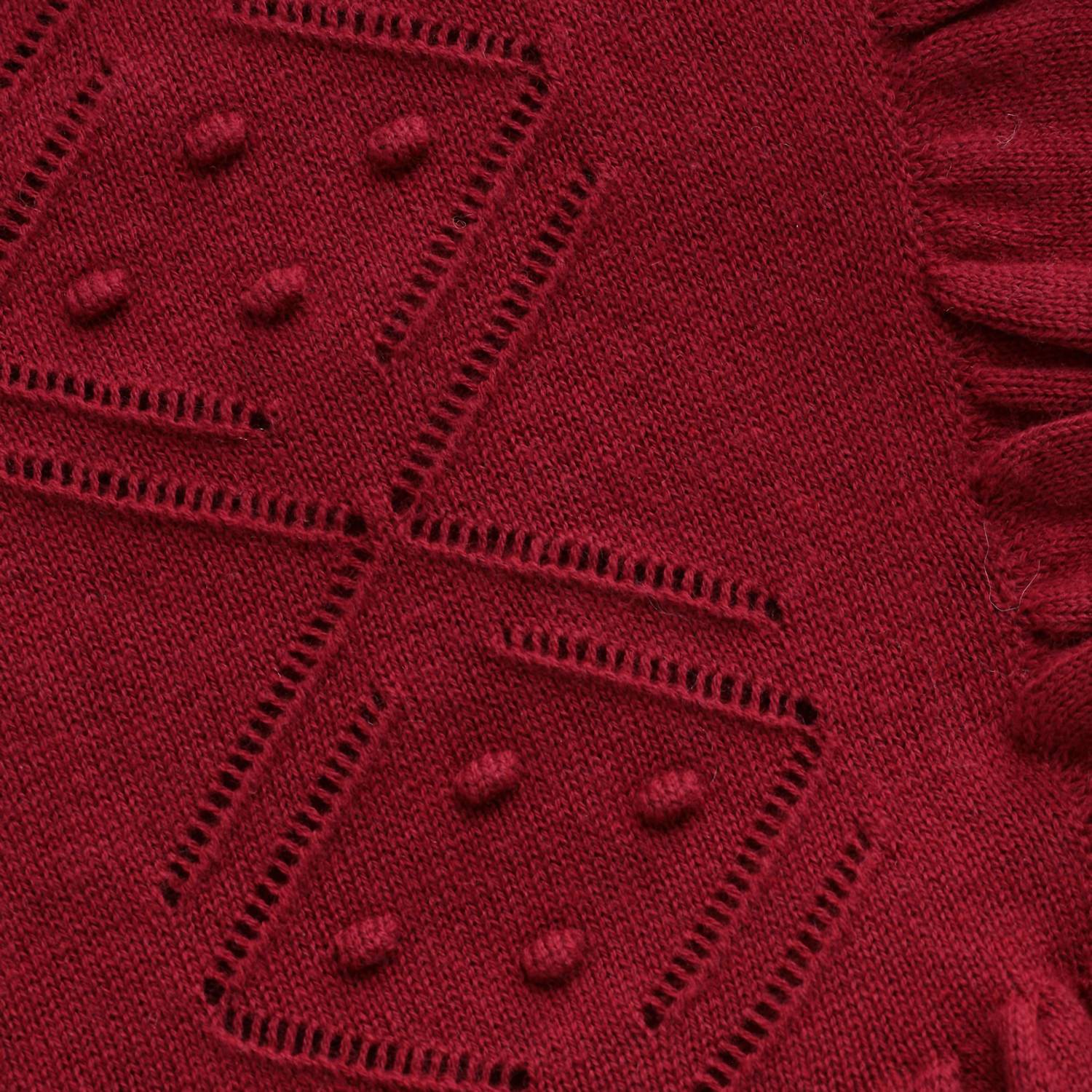 Minymo Kid's Kate Long-sleeved Dress in crimson - kids' dress - alternate view