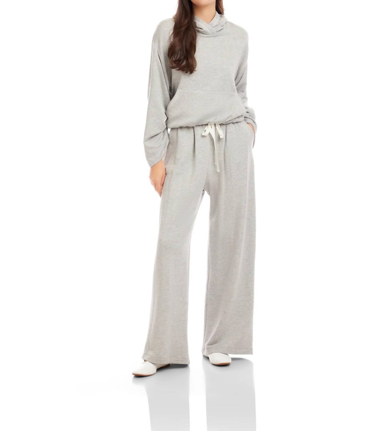 Fifteen Twenty Lani Wide Leg Pants in light heather gray - women's pants - view 4