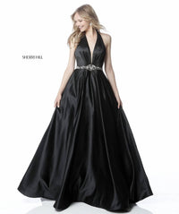 Sherri Hill - Beaded Waist Halter Ball Gown