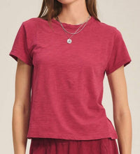 Velvet by Graham & Spencer Sierra Crewneck Tee in magenta - women's t-shirt