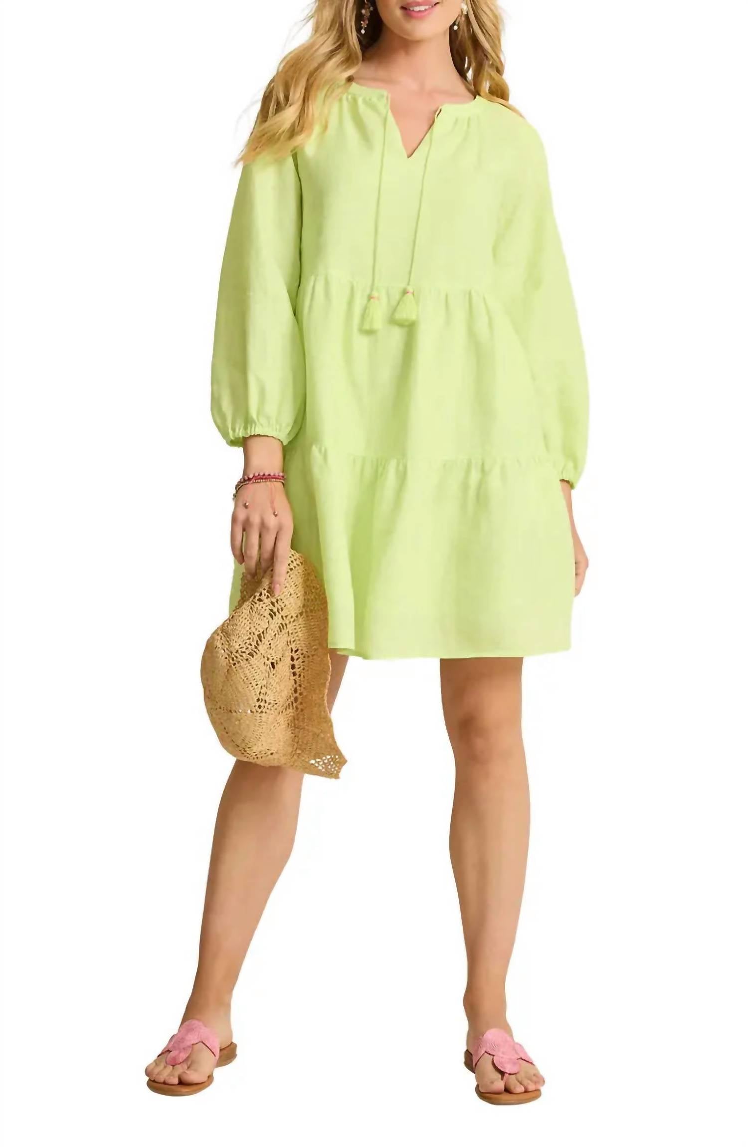 TOMMY BAHAMA Coastalina Tiered Long Sleeve Dress in energy - women's dress