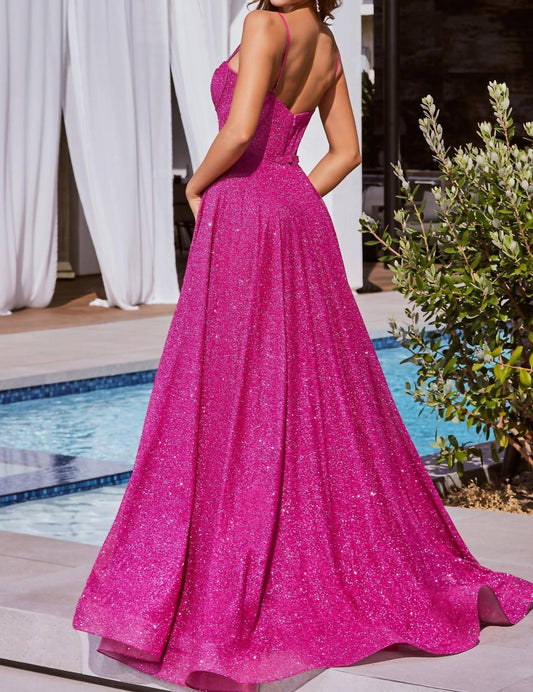 Ladivine - Sleeveless Corset A-line Gown