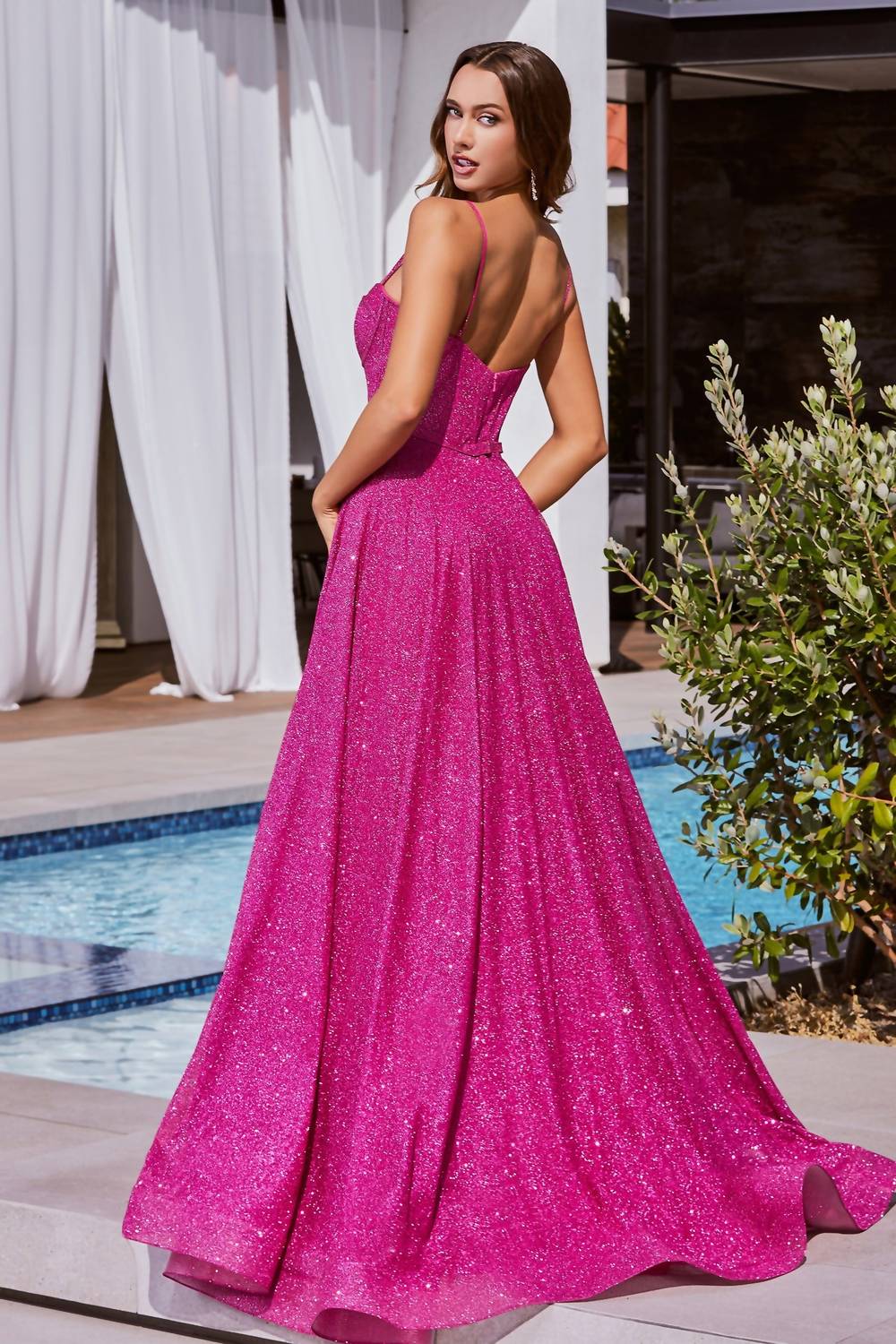 Ladivine - Sleeveless Corset A-line Gown