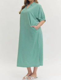 Entro - Long Gingham Dress