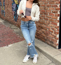 Aemi + Co - Deva Cropped Hooded Jacket