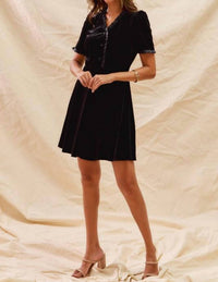 So Me - Velvet Ruffle Mini Dress