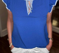 Mary Square - Lydia Ruffled Shoulder Top