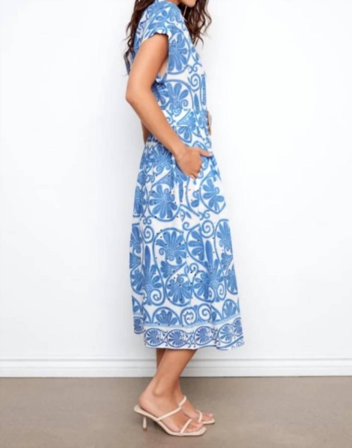 Charlie B - Printed Eyelet Cotton Dress