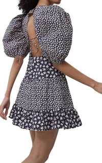 French Connection - Aura Ditsy Poplin Puff Sleeve Dress