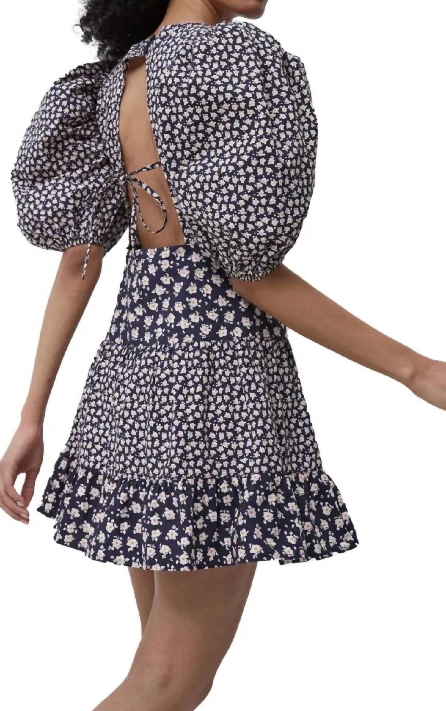 French Connection - Aura Ditsy Poplin Puff Sleeve Dress