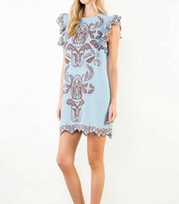 Thml - Flutter Sleeves Embroidery Detail Dress