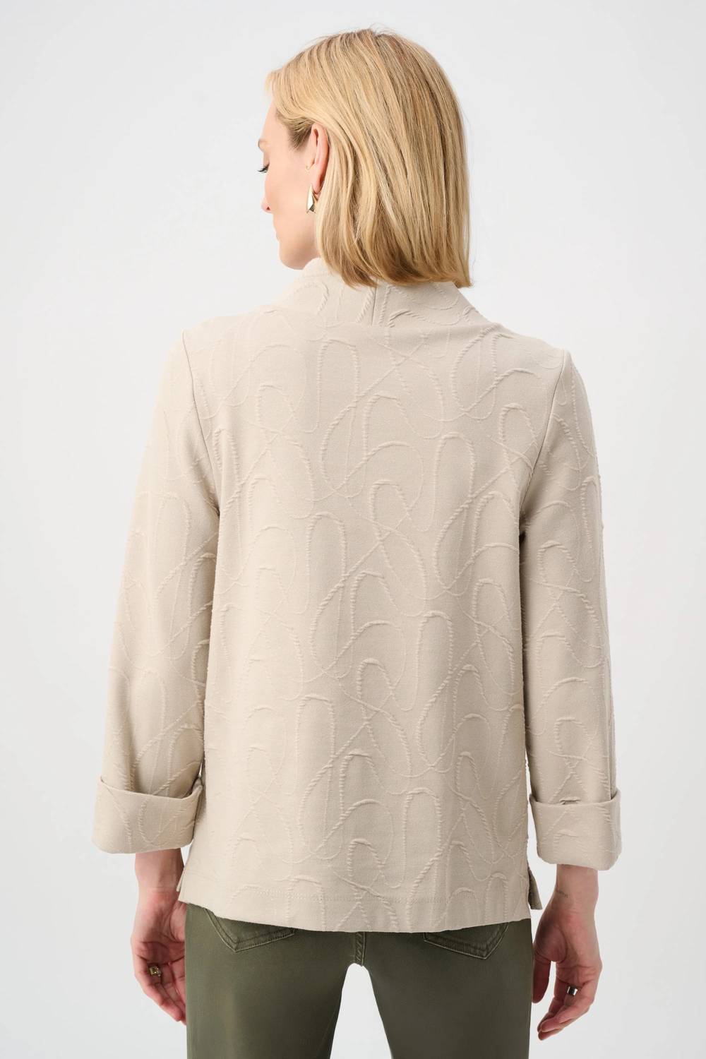 Joseph Ribkoff - Jacquard Sweater Funnel Collar Trapeze Top