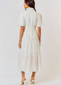 Lalavon - Frankie Button Down Tiered Midi Dress