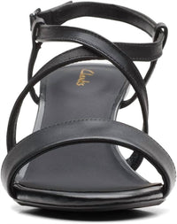 Clarks Women's Amali Buckle Heeled Sandal in black leather - women's sandal - view 4
