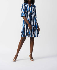 Joseph Ribkoff - Abstract Poplin Trapeze Dress