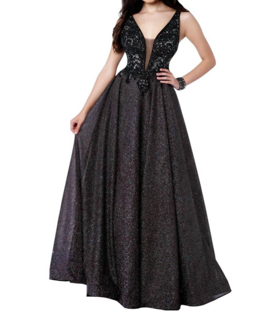 Karishma Creations - Glittered Jersey Satin Dress