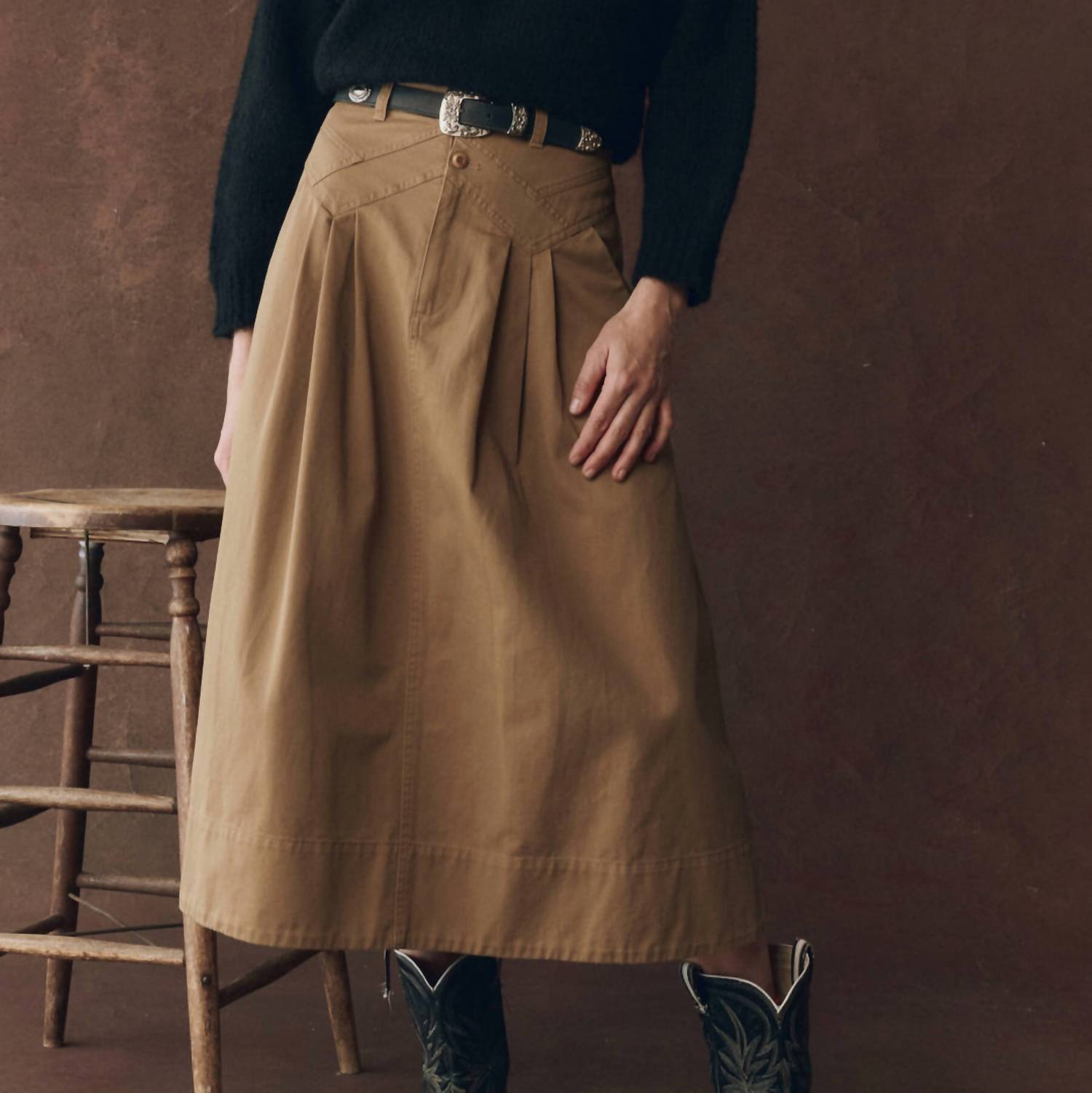 The Great. - Field Cotton Twill Skirt