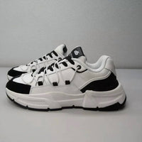 DECIBEL Men's Casual Comfort Lace Up Sneakers in white black - men's sneaker - detail view
