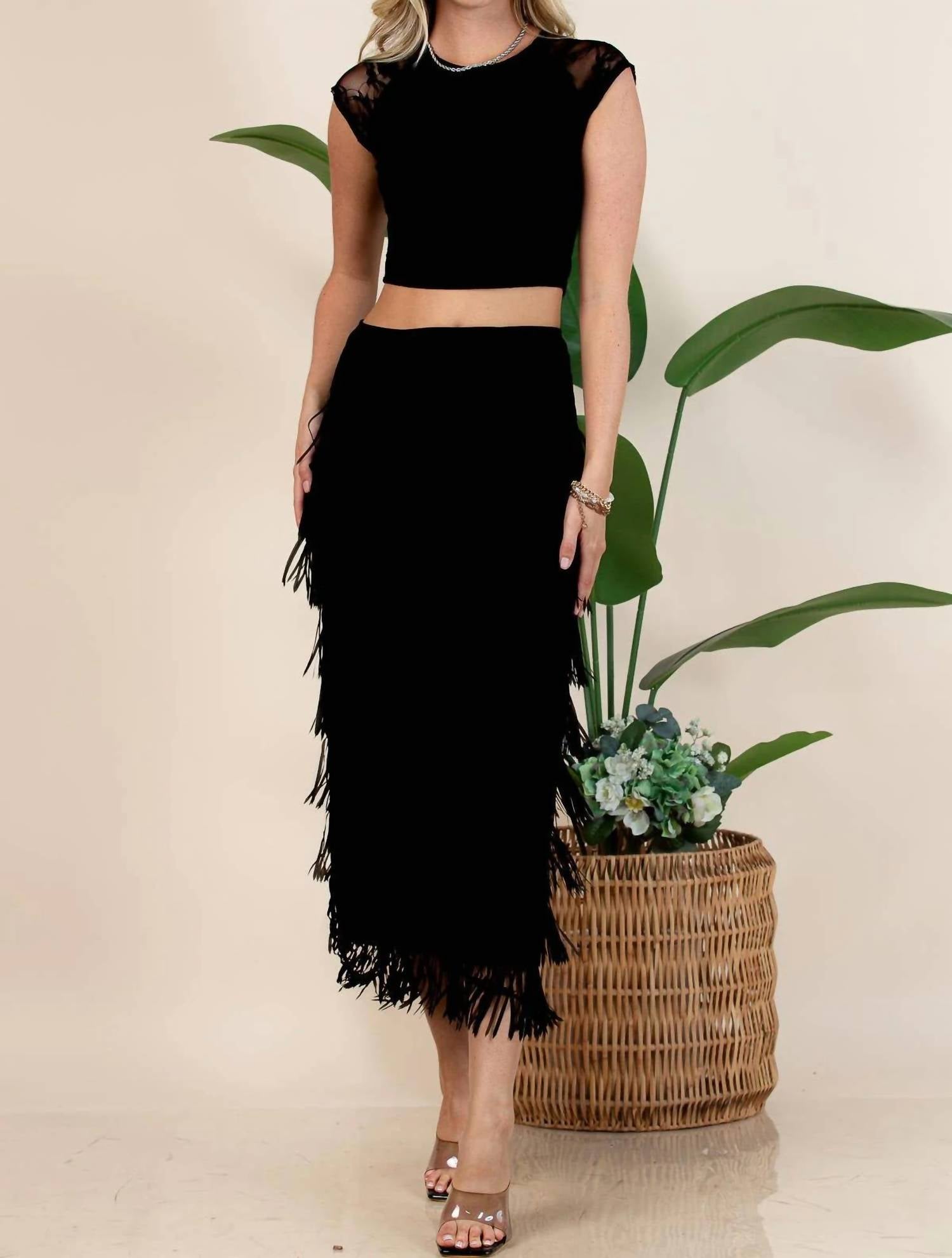 Nylon Apparel - Fringe Midi Skirt