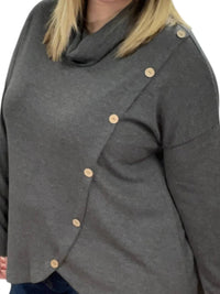 Honeyme - Cowl Neck with Button Details Top