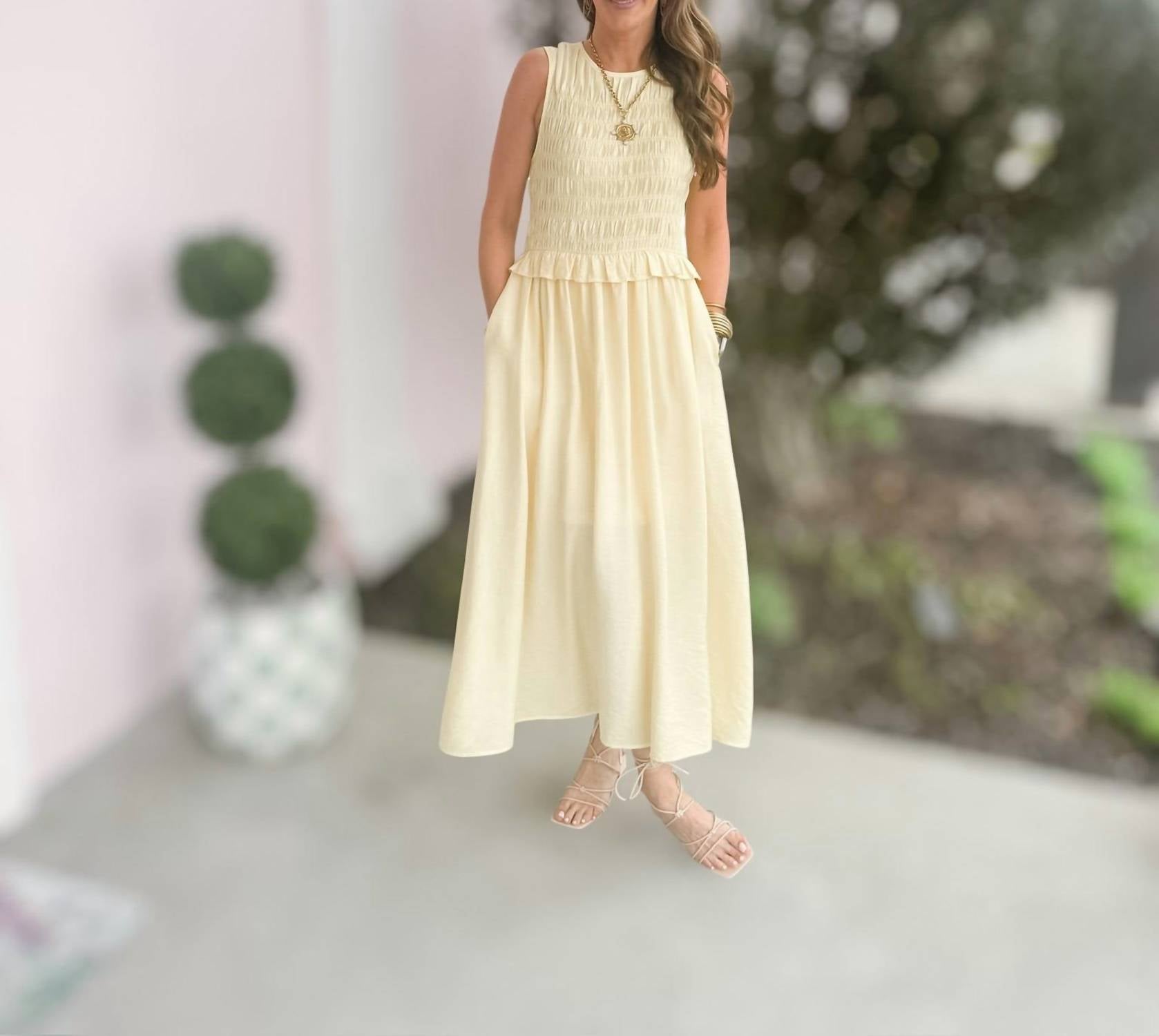 Entro - Smocked Maxi Dress