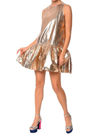 CIEBON Claira Metallic Mini Dress in gold - women's dress - view 4
