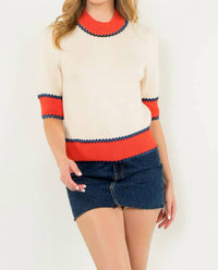 Thml - Short Sleeve Colorblock Knit Top