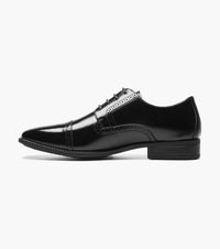 STACY ADAMS Men's Abbott Cap Toe Oxfords in black - men's shoe - detail view