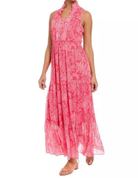 London Times - Women's Floral Ruffled Maxi Dress