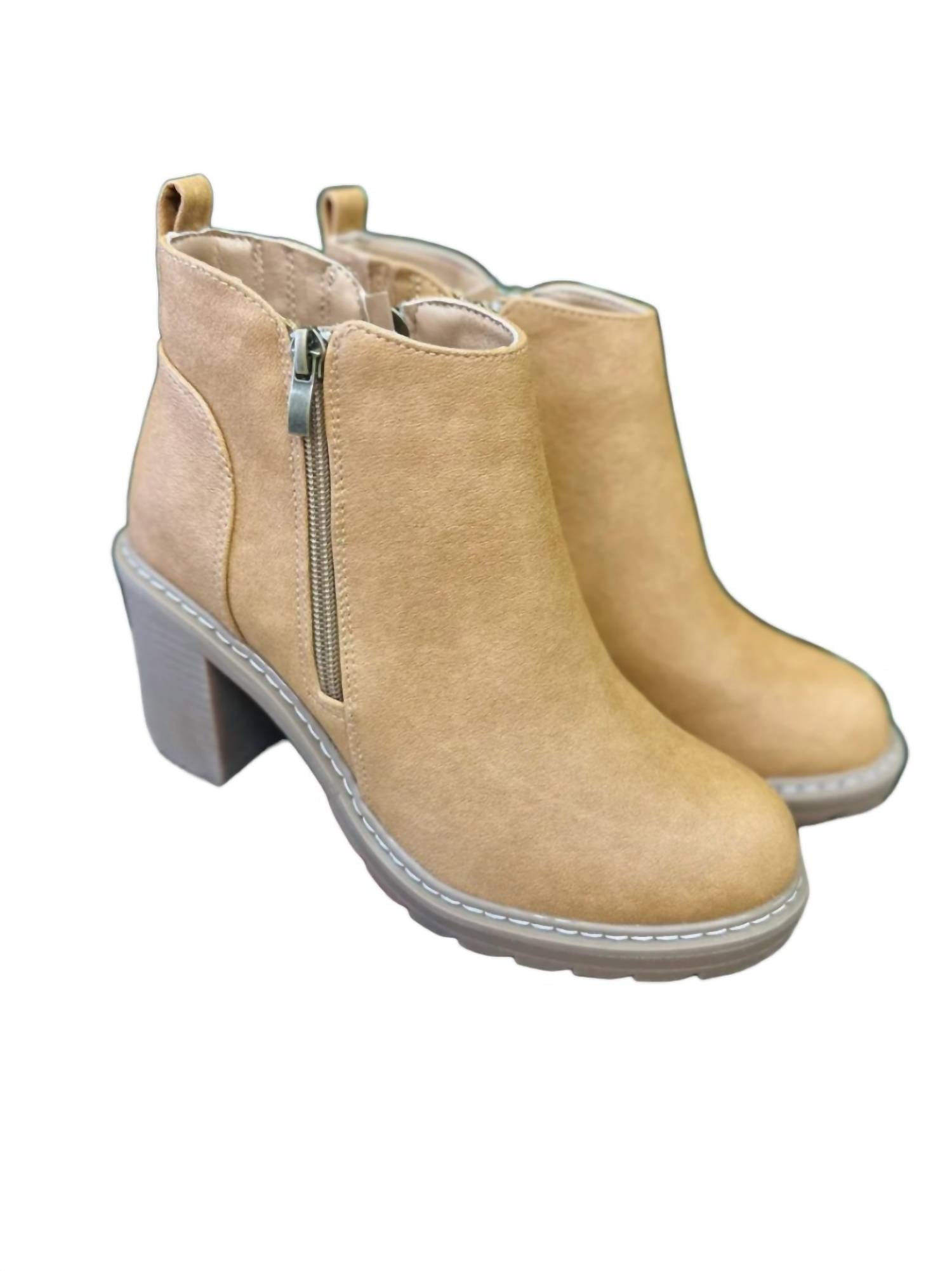 Corkys Footwear Women's Rocky Top Bootie Shoe in camel - women's shoe