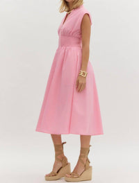 entro Sloane Midi Dress in pink - women's dress - alternate view