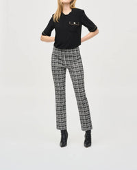 Joseph Ribkoff - Plaid Jacquard Pull On Straight Pant