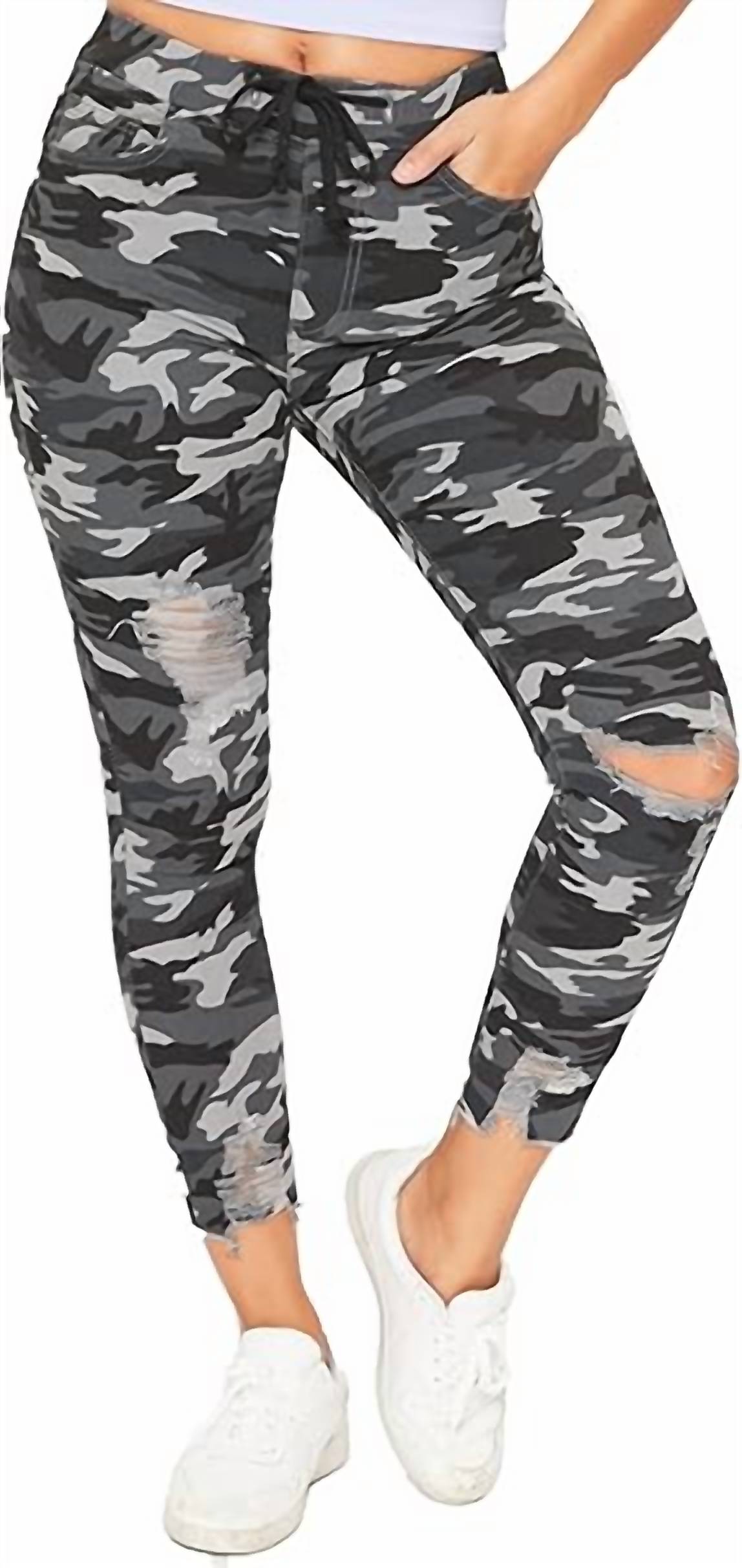 Ymi - High Rise Distressed Jogger