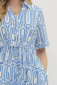 Entro - Geometric Print Midi Dress