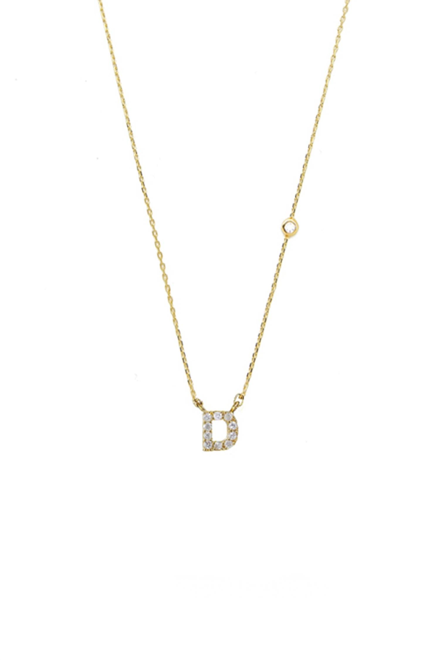 Tai Jewelry Women's Initial D Necklace in gold - women's jewelry