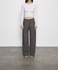 Enza Costa - SUPIMA BABY RIB LONG SLEEVE CROPPED TOP